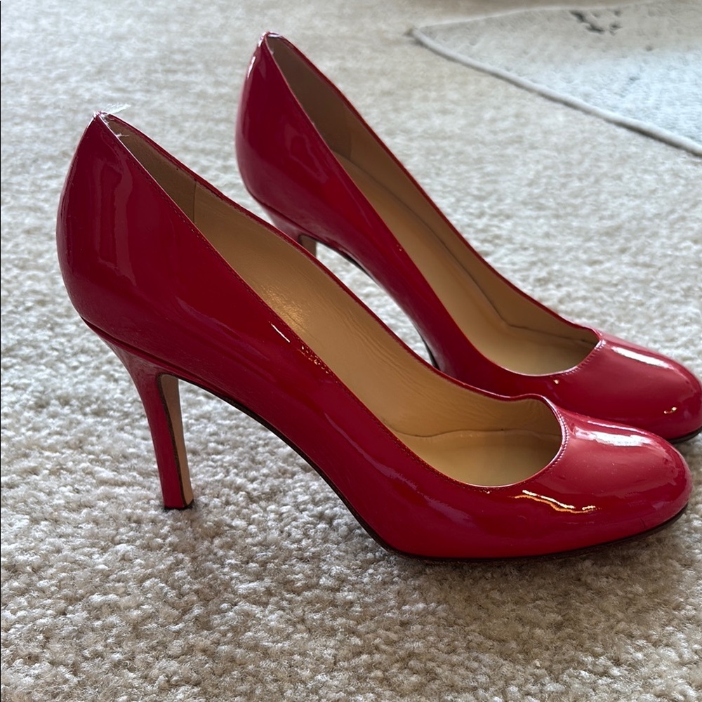 Kate Spade Glossy Red Heels - Picture 2 of 4